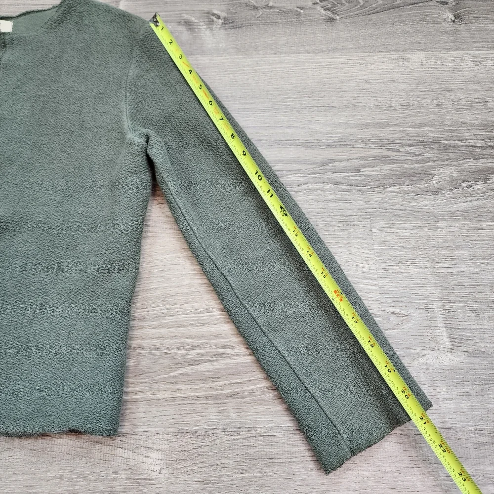 BE GOOD Organic Cotton Grean Open Face Cardigan Jacket Size Medium